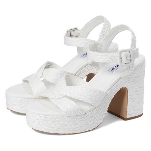 NEW Steve Madden Carisma Woven Rope Platform Sandals in White Sz. 9 - Picture 4 of 4